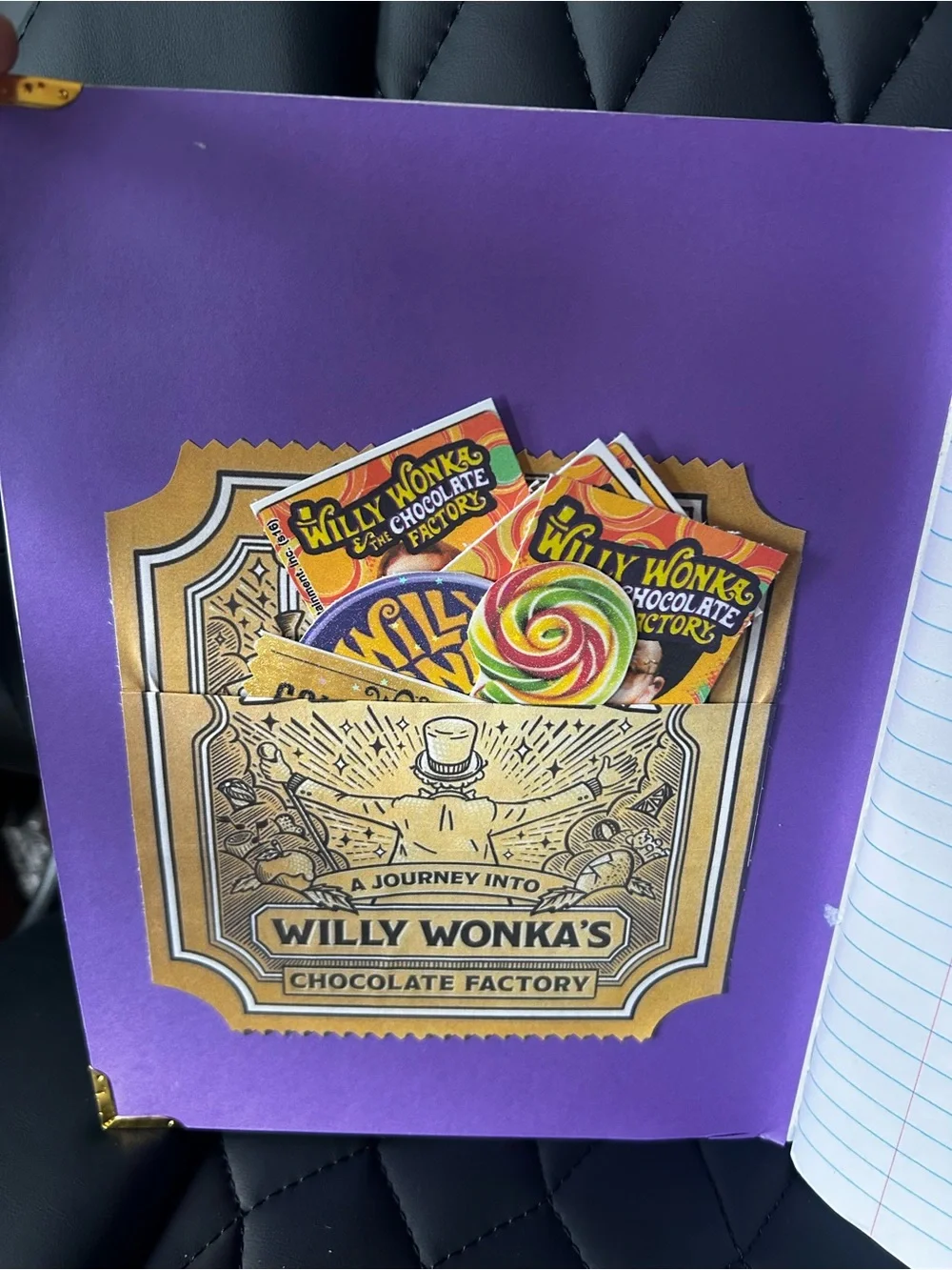 Handmade My Golden Ticket Journal Holographic Gold & Purple